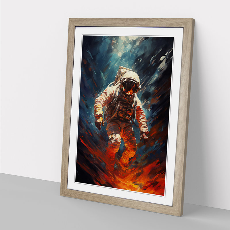 Single Picture Frame Print on Wood, 34cm H x 25cm W, Oak Framed