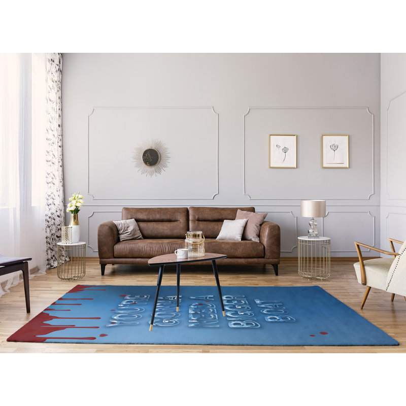 Tapis de polyester à l’eau et au sang d’art, Rectangle 5 pi x 7 pi