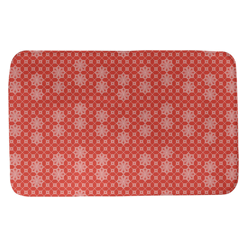 Tapis de bain en treillis Leffel, l 21 po x L 34 po, Rouge