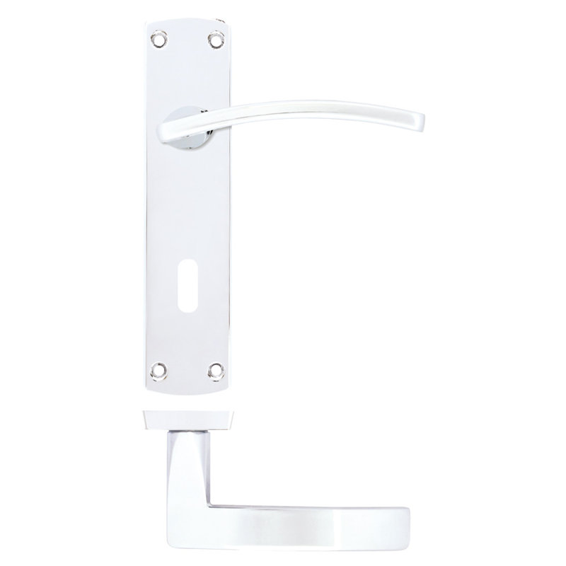 Single Dummy Door Handle, Polished Chrome