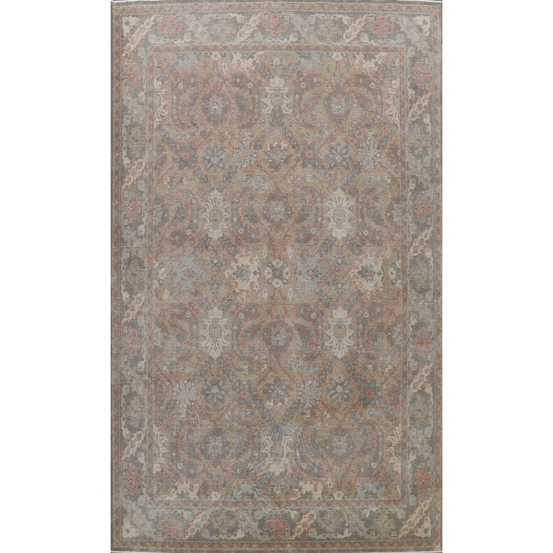 Tapis bleu clair / beige en laine Ziegler
