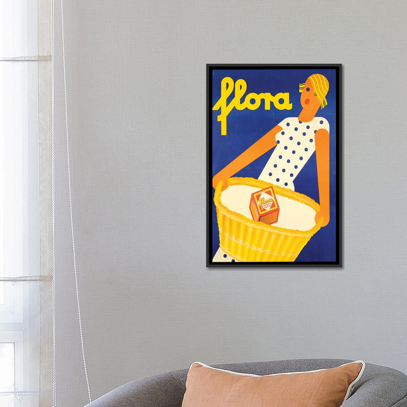 «Flora Soap», impression sur toile, H 26 po x l 18 po x P 1,5 po, Toile encadrée noire, Pas de tapis