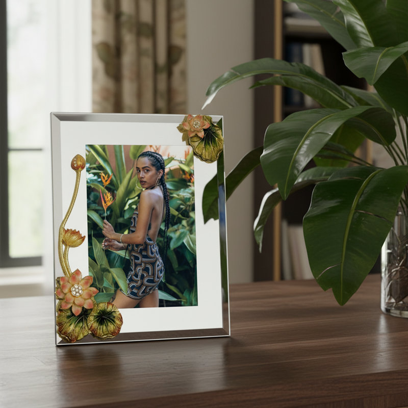 Lotus Glass Picture Frame