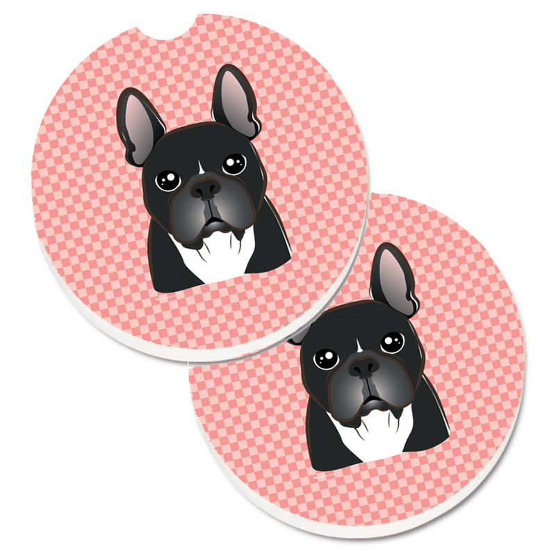 Sous-verre Retriever, Rose, Bouledogue français noir
