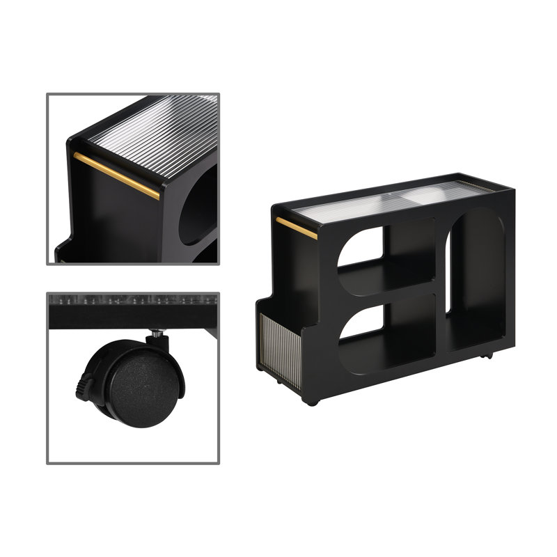 Mobile End Table, White
