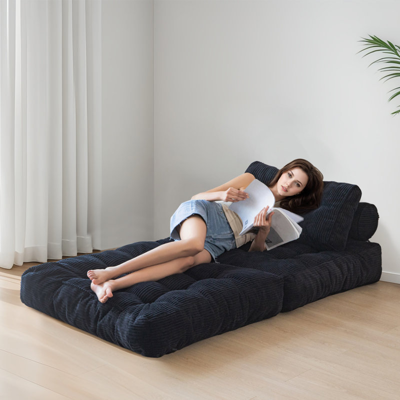 Boneless 8" Futon mattress, Folding Sofa Bed, Black, Single