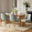 Linen Upholstered Dining Chairs With Solid Wood Legs-980415174