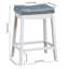 Ensemble de 2 tabourets de bar sans dossier de 24 po, tabourets de selle modernes avec garnitures cloutées élégantes et pieds en bois d'hévéa