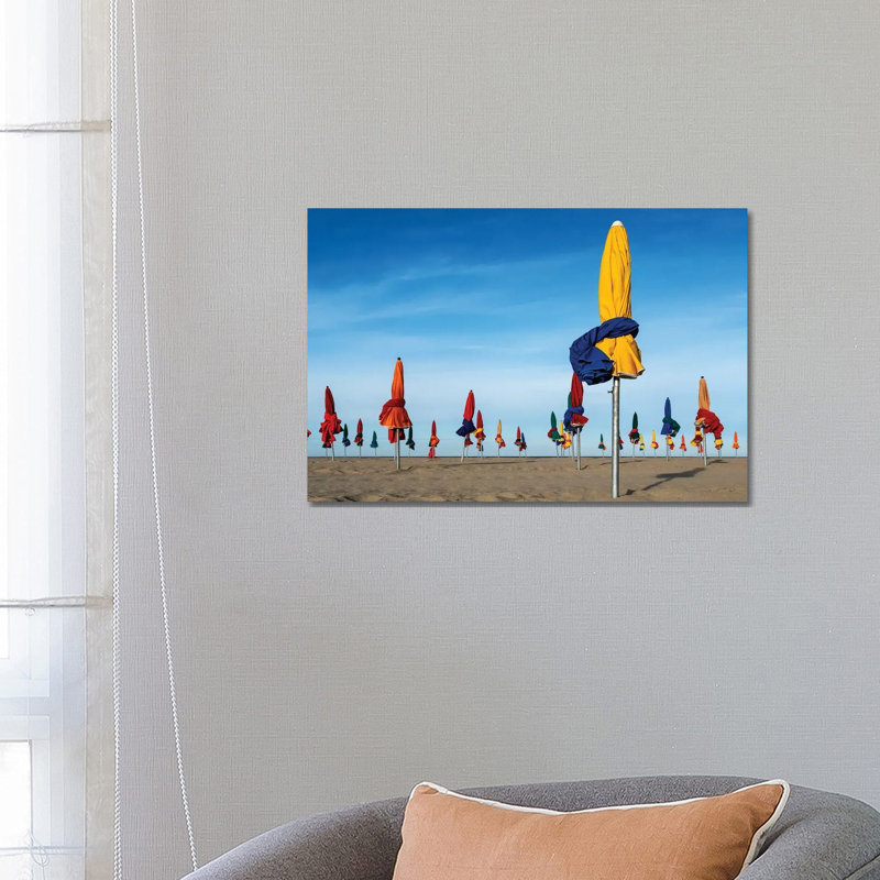 Les Parapluies De Deauville 1 Piece Wrapped Canvas Wall Art, 45.72cm H x 66.04cm W x 1.905cm D