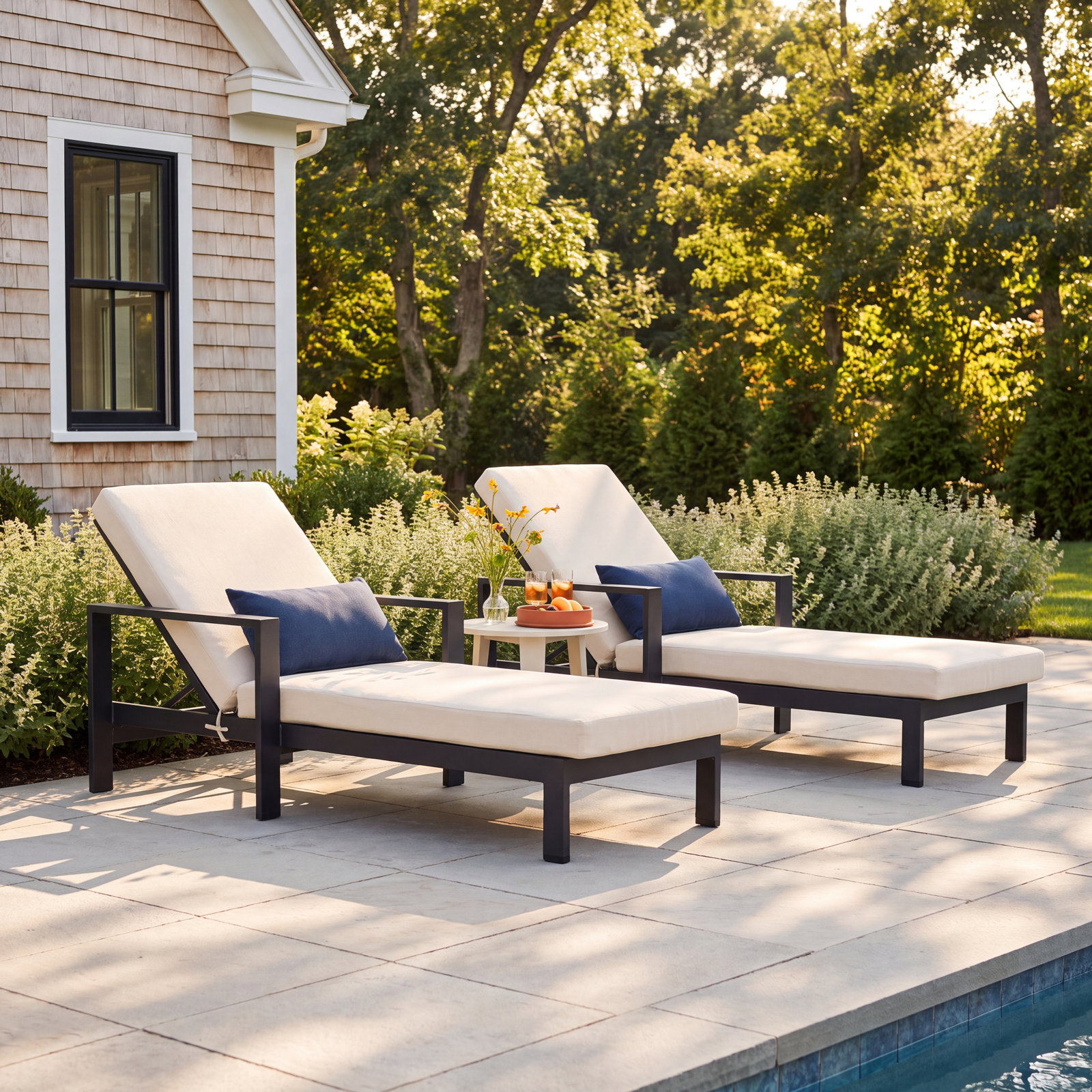 Aden 33" Patio Chaise Lounge Set