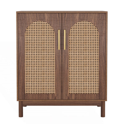 Set Of 2 Rattan Sideboard Buffet Cabinet