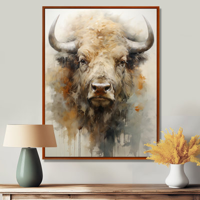 Buffalo Bison Head II - Buffalo Framed Canvas Print