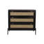 Birgitta Framingham Rattan 3 Drawer 90Cm W Chest of Drawers Black Finish