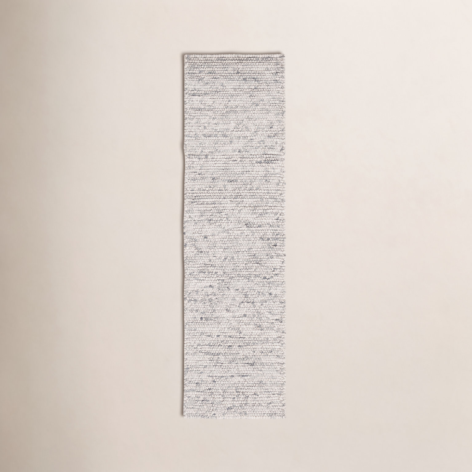 Elle Light Grey Ivory Hand-Woven Rug, Runner 2'3" x 6'
