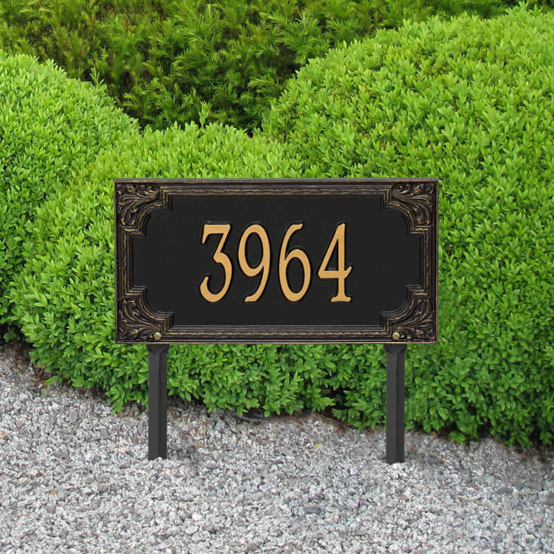 Plaque d'adresse sur 1 ligne Signature Series, Noir, Or, Oui