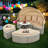 All-Weather Patio Daybed Sectional Set with Retractable Canopy & Adjustable Table