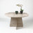  Round Travertine Look Coffee Table, Modern Faux Stone Accent & End Table for Living Room - 28.3"-1724578189