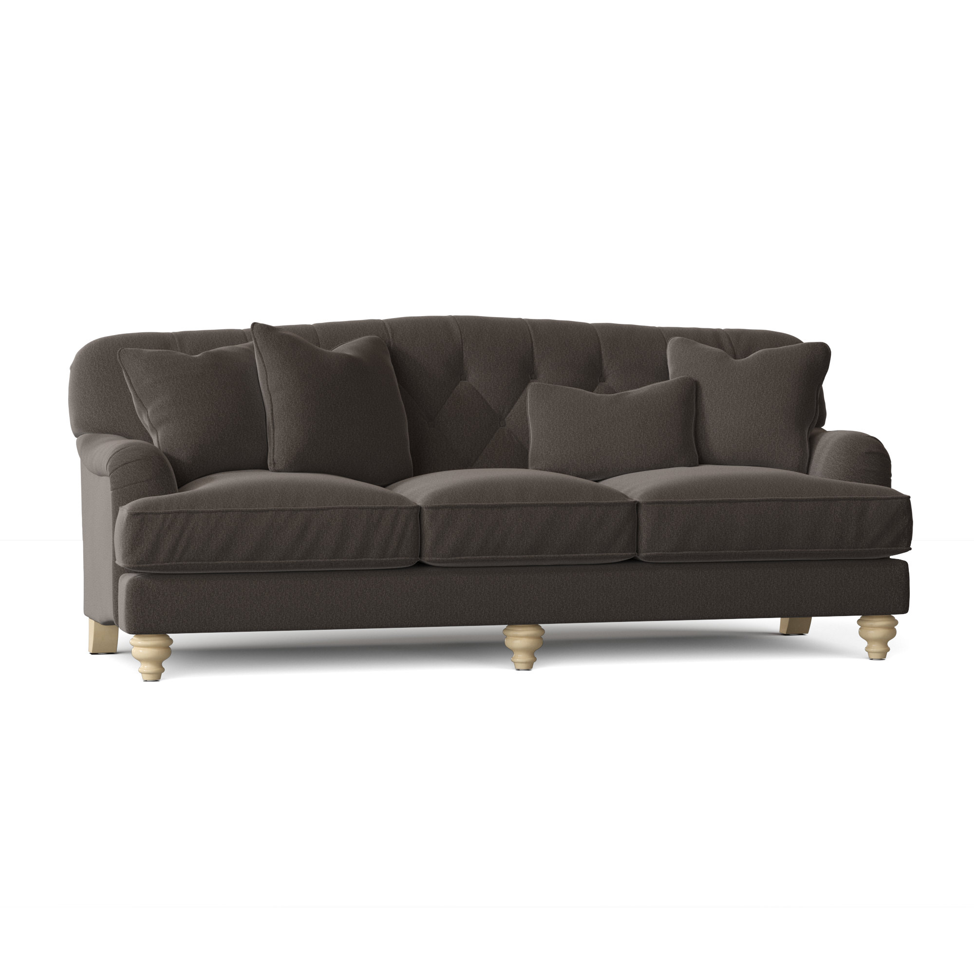 Sullivan 90'' Upholstered Sofa, Linen, No, Anello 42 Dark Gray Performance Twill
