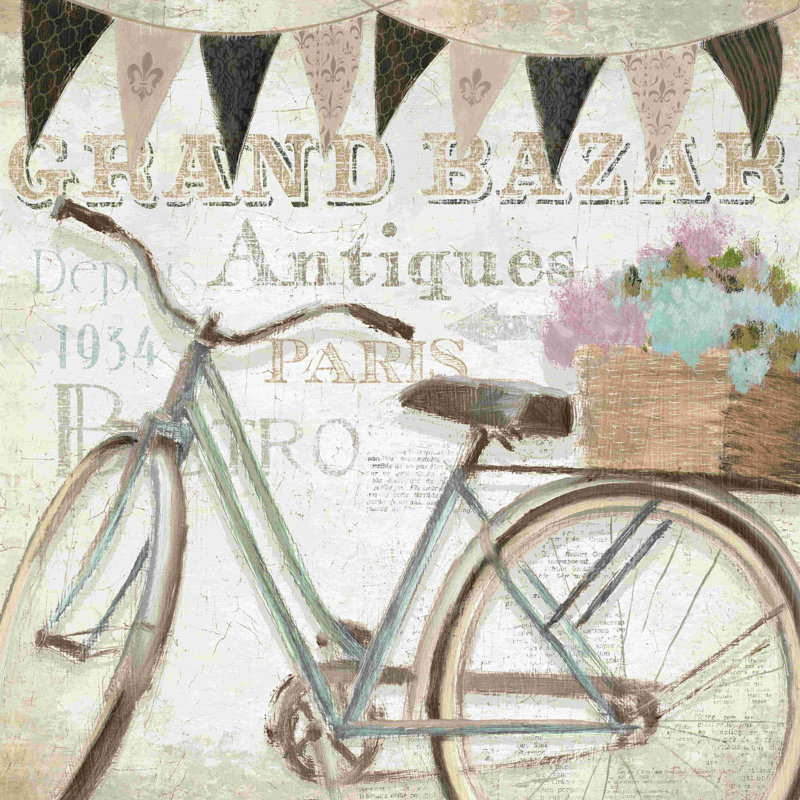 «French Flea Market II» par Emily Adams - reproduction d'art sur toile tendue, H 20 po x l 20 po