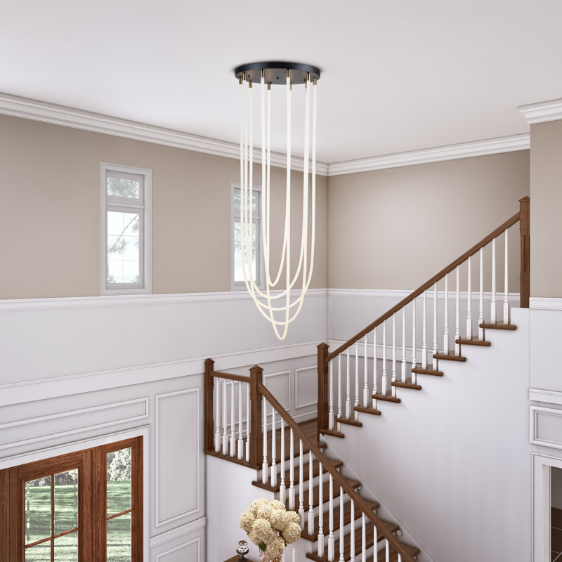 Cascata - 5-Light Chandelier - Black/Brushed Brass