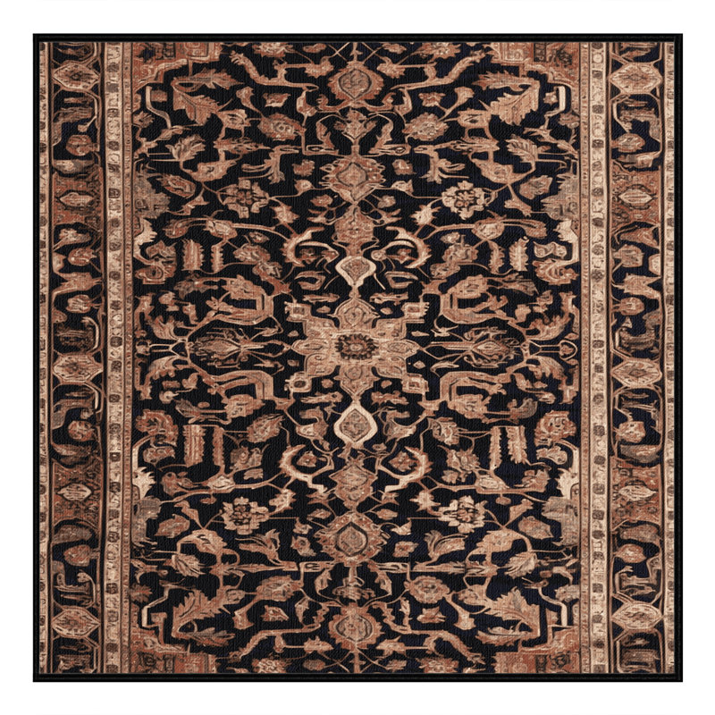 Tapis brun lavable à la machine, Carré 5 pi