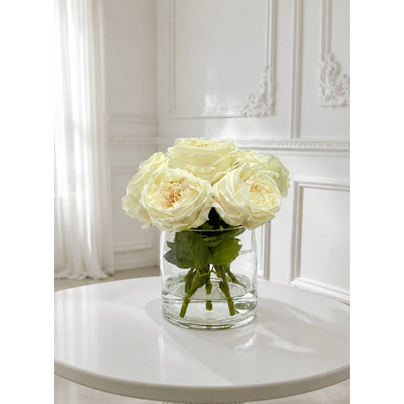 Rose Faux Floral in Vase, Purple