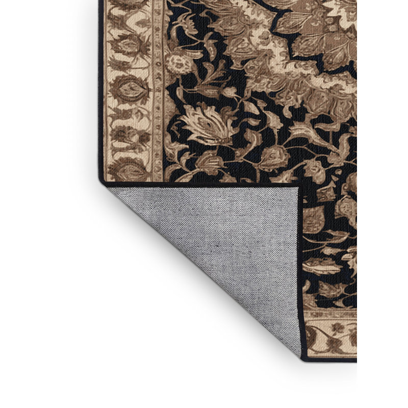 Tapis brun lavable à la machine, Carré 7 pi