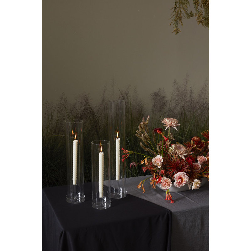 Glass Tabletop Hurricane, 12" H x 2.5" W x 2.5" D