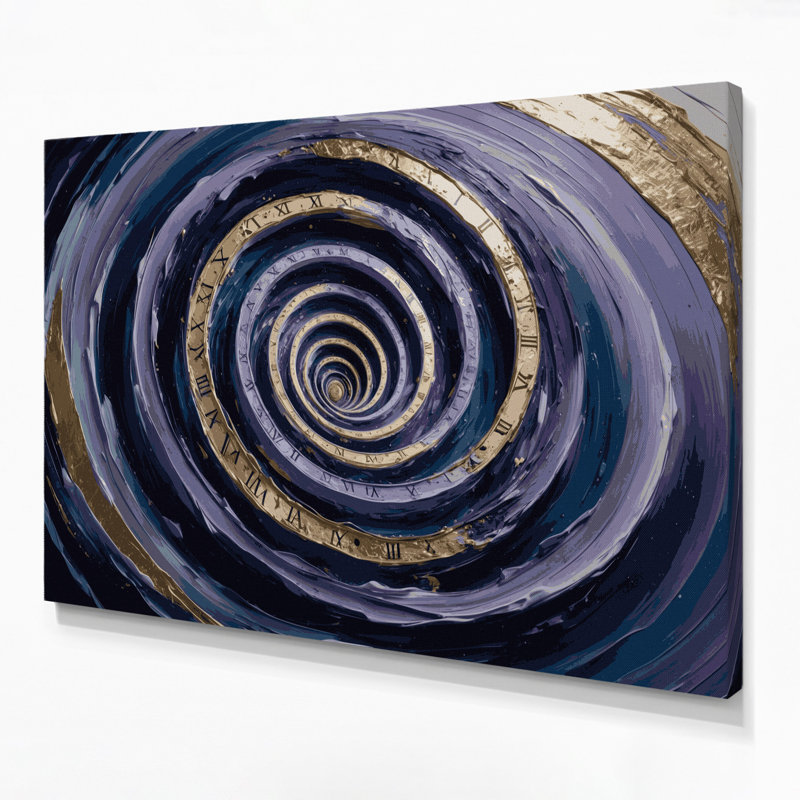 Art mural sur toile gris Sci Fi Time spiral vortex, H 20 po x l 30 po