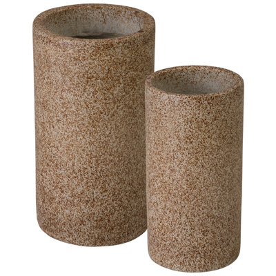 Jardinière ronde blanche 13 po Terrazzo 13 po (L 13 po x l 13 po x H 23 po)