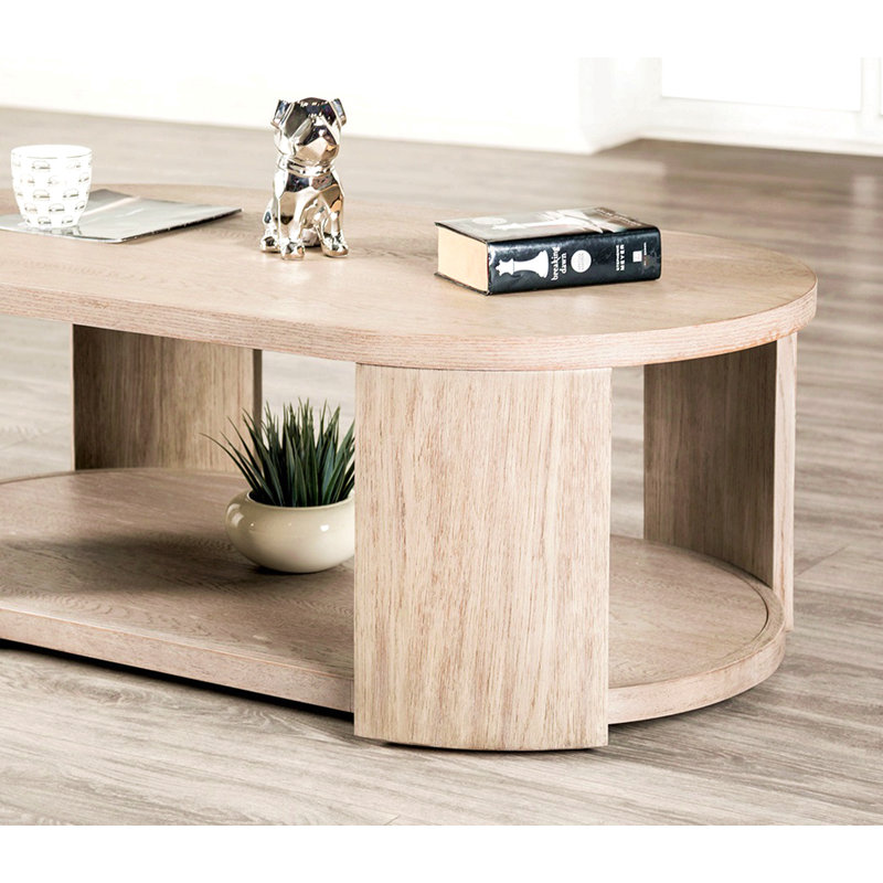 Table basse ovale 1Pc avec roulettes attachées