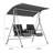 2-Seat Patio Porch Swing with Stand, Adjustable Canopy and Cup Holder-1489391037