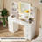 Vanity With LED Mirror And 7 Drawers And 6 Open Shelves-2021986430