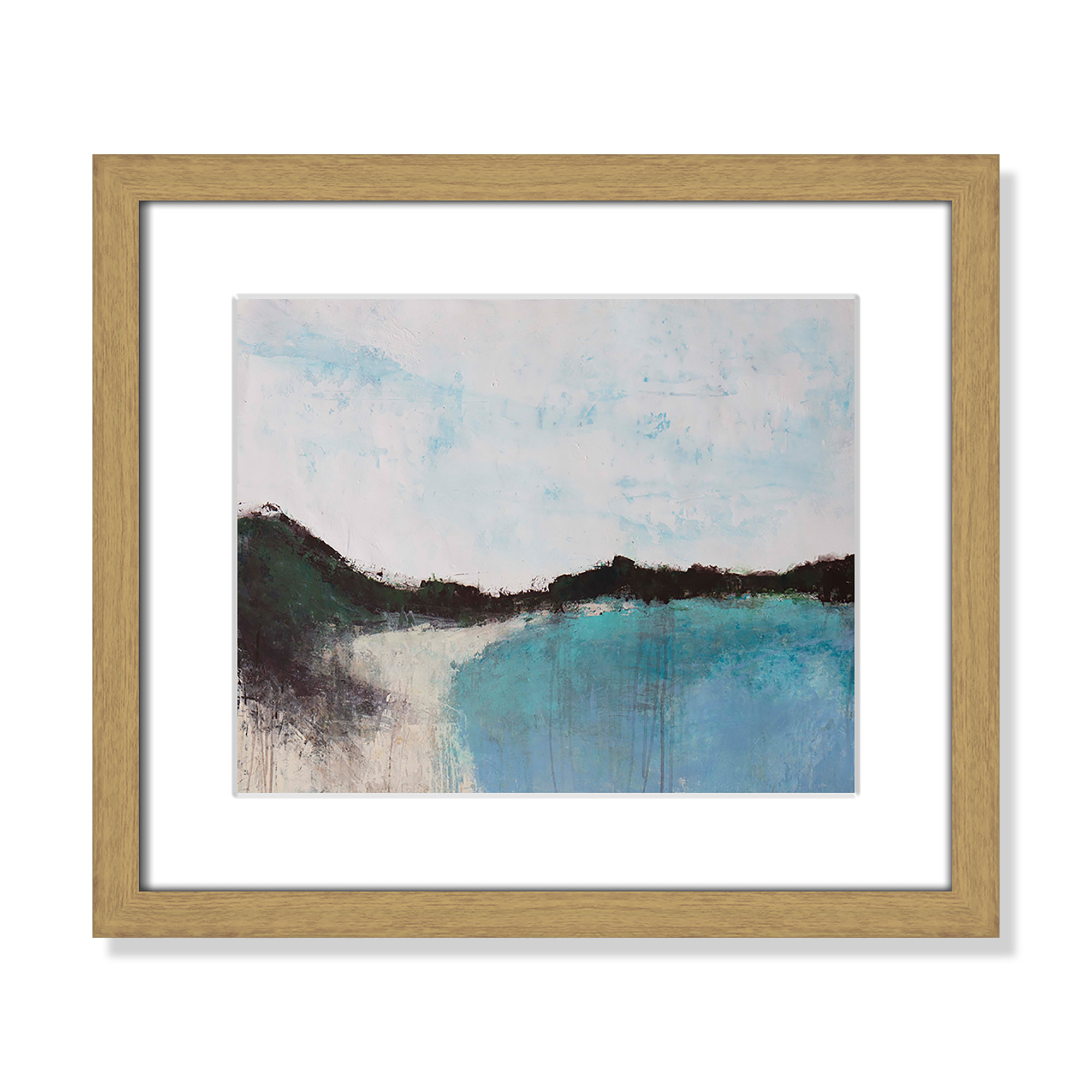 Mountainside Lakeview III by Filippo Ioco - Print, Natural Framed, 13" H x 15" W x 0.75" D