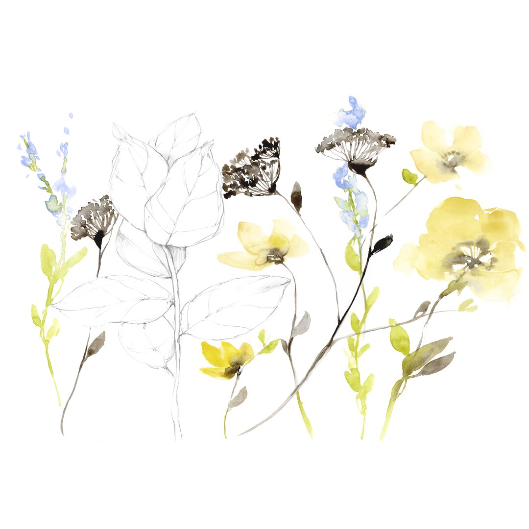 Leinwandbild Wild Flowers and Shape I von Jennifer Goldberger