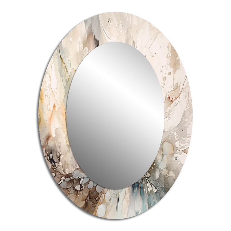 Miroir mural ovale blanc et gris, 40 po x 30 po