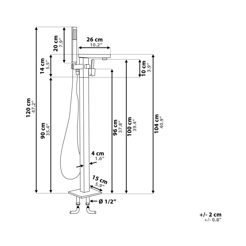 1 Handle Floor Bath Filler with Diverter