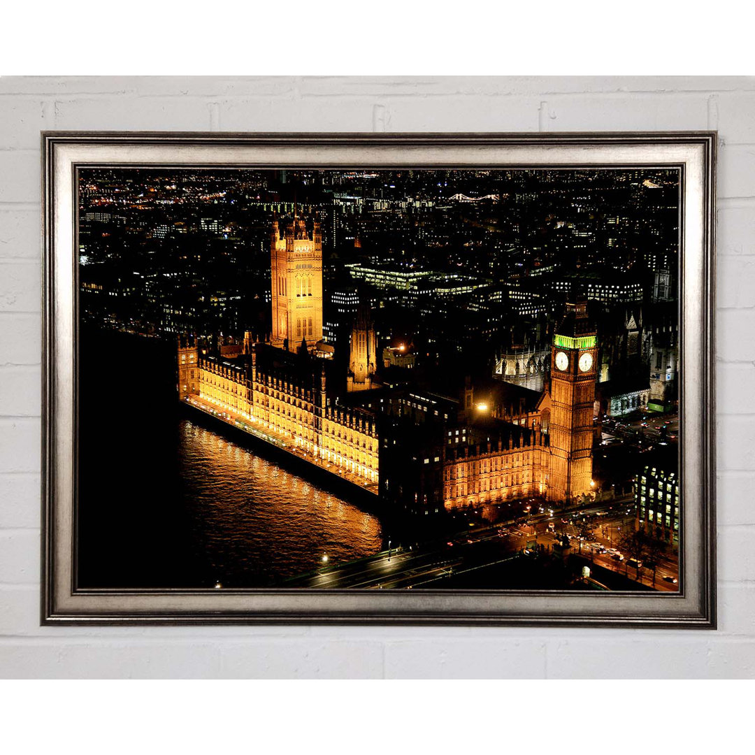 Gerahmtes Leinwandbild London Houses of Parliament Ariel View