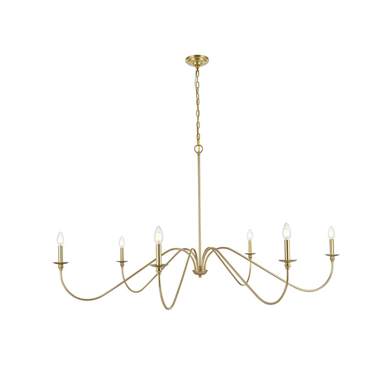 Sherree 6-Light Dimmable Chandelier, Brass, 22" H x 42" W x 42" D