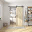 Porte de grange en bois de pin massif 84 po avec quincaillerie coulissante H 84 po-102440782
