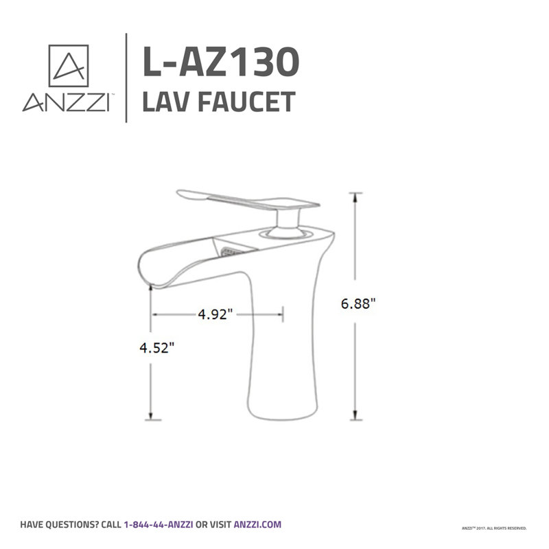 Single Handle 1-Hole Waterfall Spout Bathroom Basin Faucet in Brushed Nickel with Ceramic Cartridge and 1.2 GPM Flow