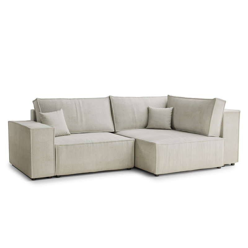 3 Seater Corner Sofa , Left Hand Facing, Cream Chenille