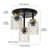 3-light Glass Black Semi Flush Mount