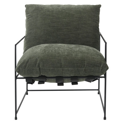 Inska Black Iron Hammock Style Occasional Chair