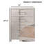 Commode style transitionnel 1 pièce à queue d'aronde anglaise avec 5 tiroirs et poignées courbes simples