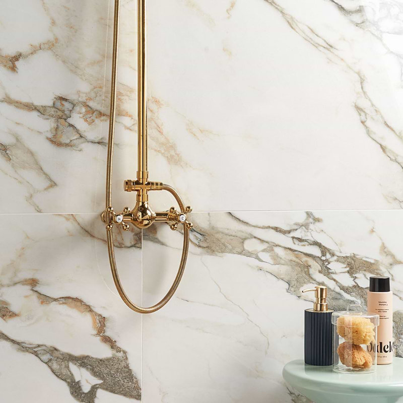 Dreamstone 24X48 Polished Porcelain Tile, Calacatta Rustico Polished