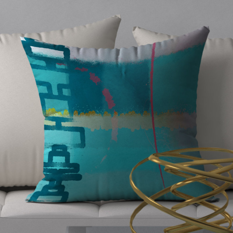 Coussin décoratif abstraite, 18" x 18"