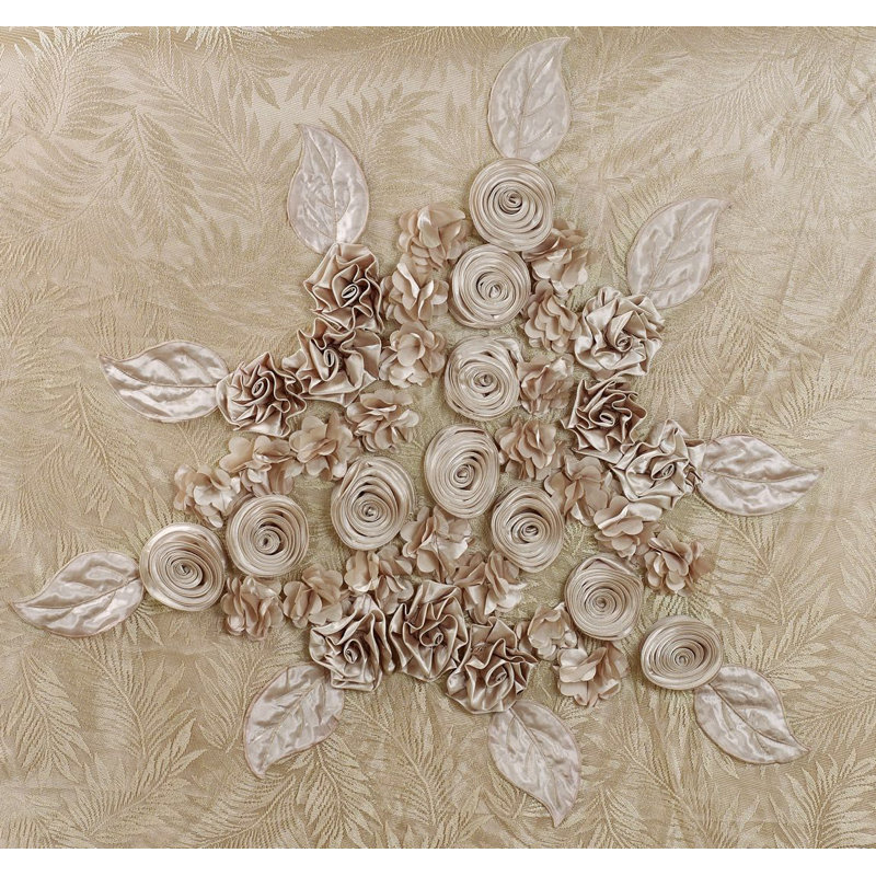 Ferndale Ornate Traditional Satin Floral Comforter, Queen