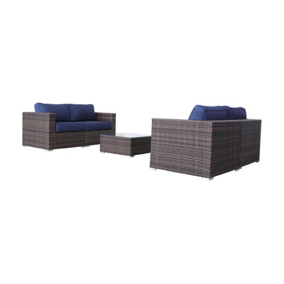 Ensemble de conversation pour 4 personnes avec coussins Sunbrella Minnesota Brown