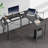 Desk and Chair Set: 49 Inch L-Shaped Computer Desk and Height Adjustable Mesh Chair-1316091847